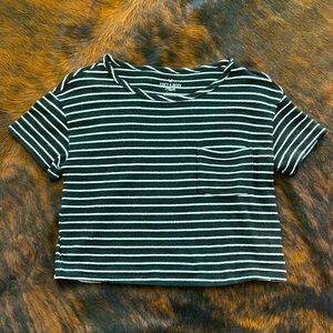 American Eagle Back and White Striped Crop Top- Size M